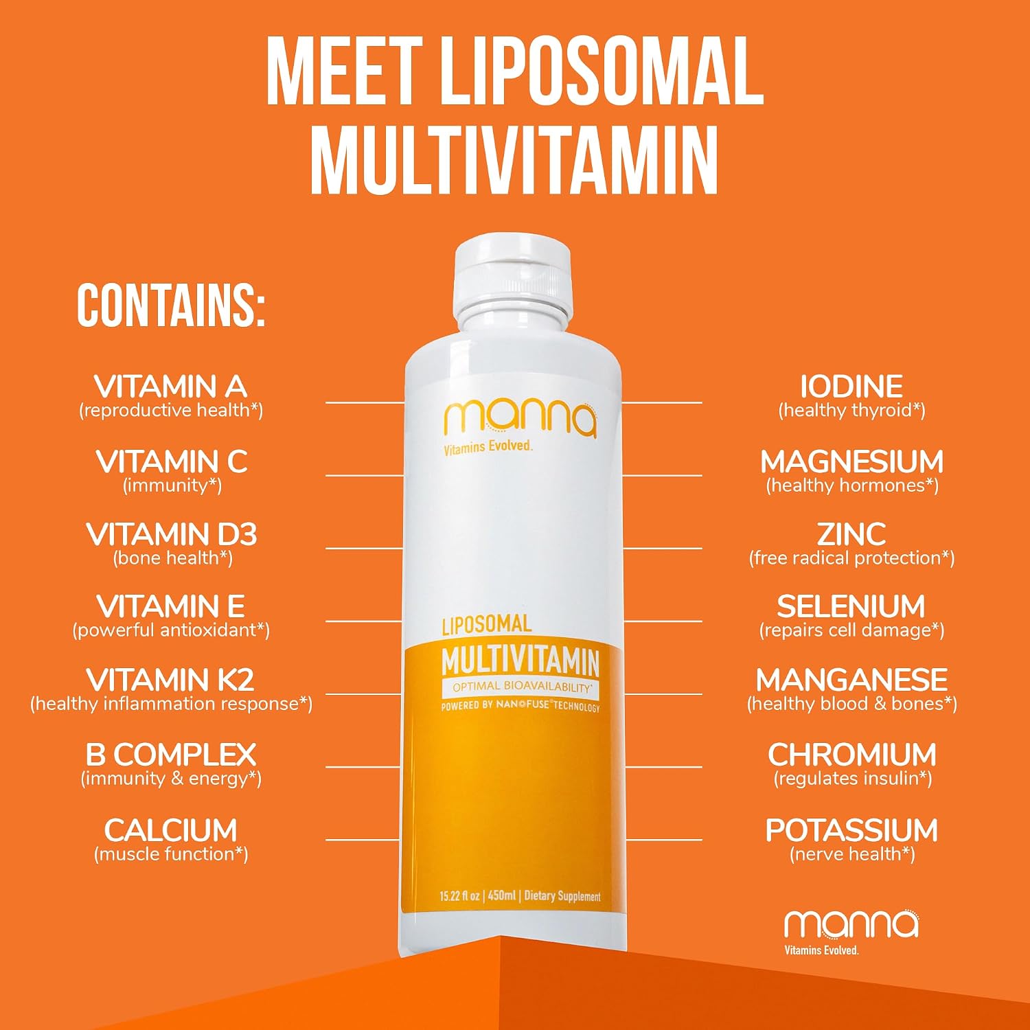 Manna Vitamins Evolved Multivitamínico Liposomal