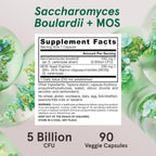 Jarrow Formulas Saccharomyces Boulardii + MOS - 5 Mil Millones de Organismos Viables - 90 Cápsulas Veganas de Liberación Retardada (2 Envases)