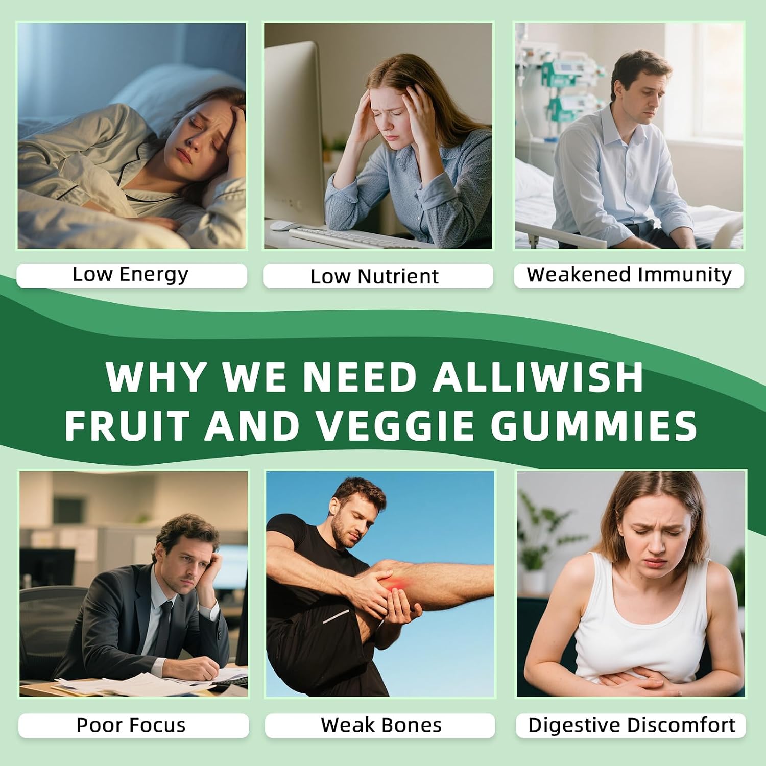 Alliwise Gominolas Multivitamínicas de Frutas y Verduras sin Azúcar - 120 uds.