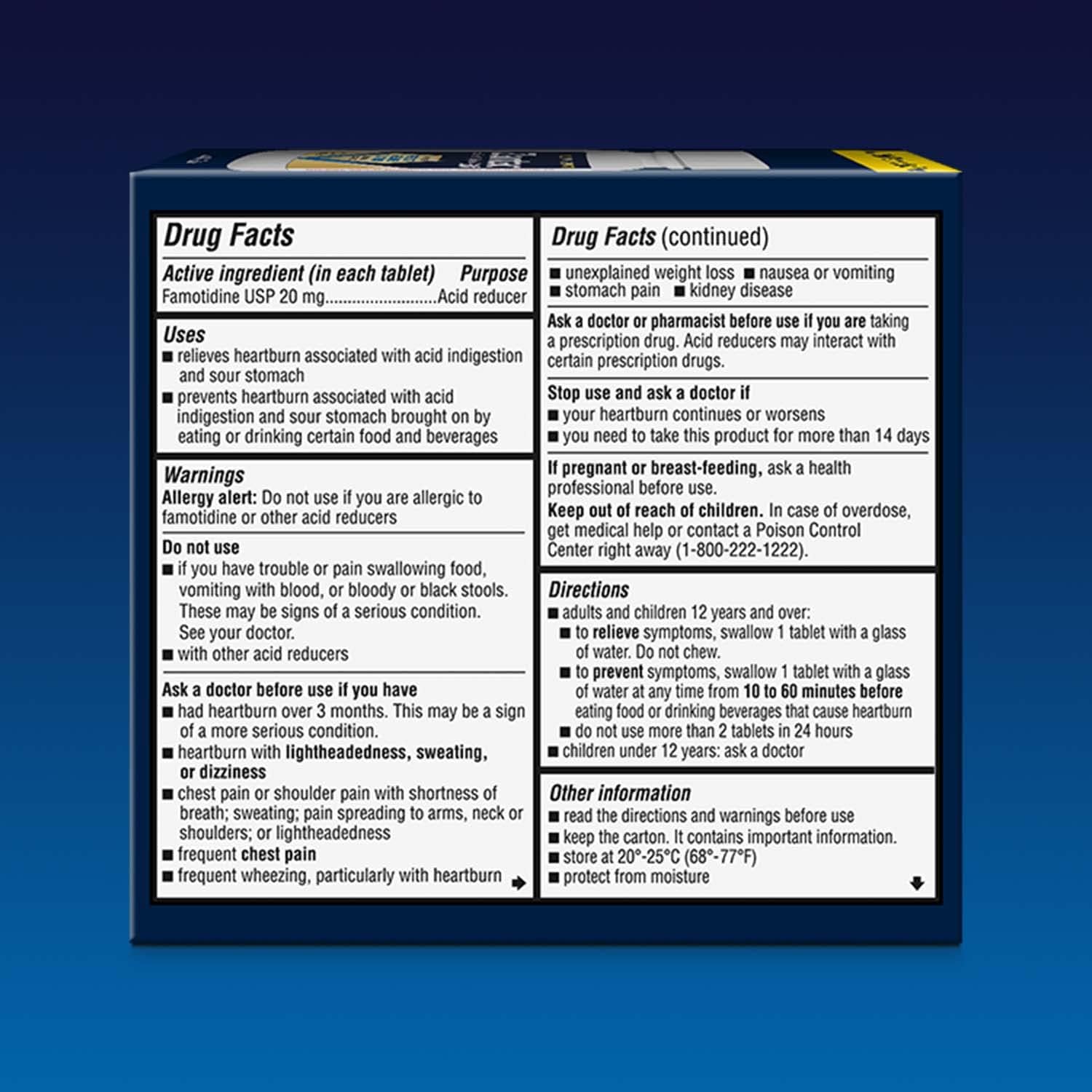 Zantac 360 Comprimidos Máxima Potencia, 50 unidades, 20 mg – Alivio y Prevención de la Acidez