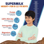 ATS Supermilk Height+ para niños de 8 a 12 años - Bebida proteica sabor chocolate, 400g