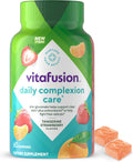 vitafusion Daily Complexion Care - Gomitas de Cuidado de la Piel con Zinc, Vitaminas C y E - Sabor Mandarina Fresa - 60 unidades