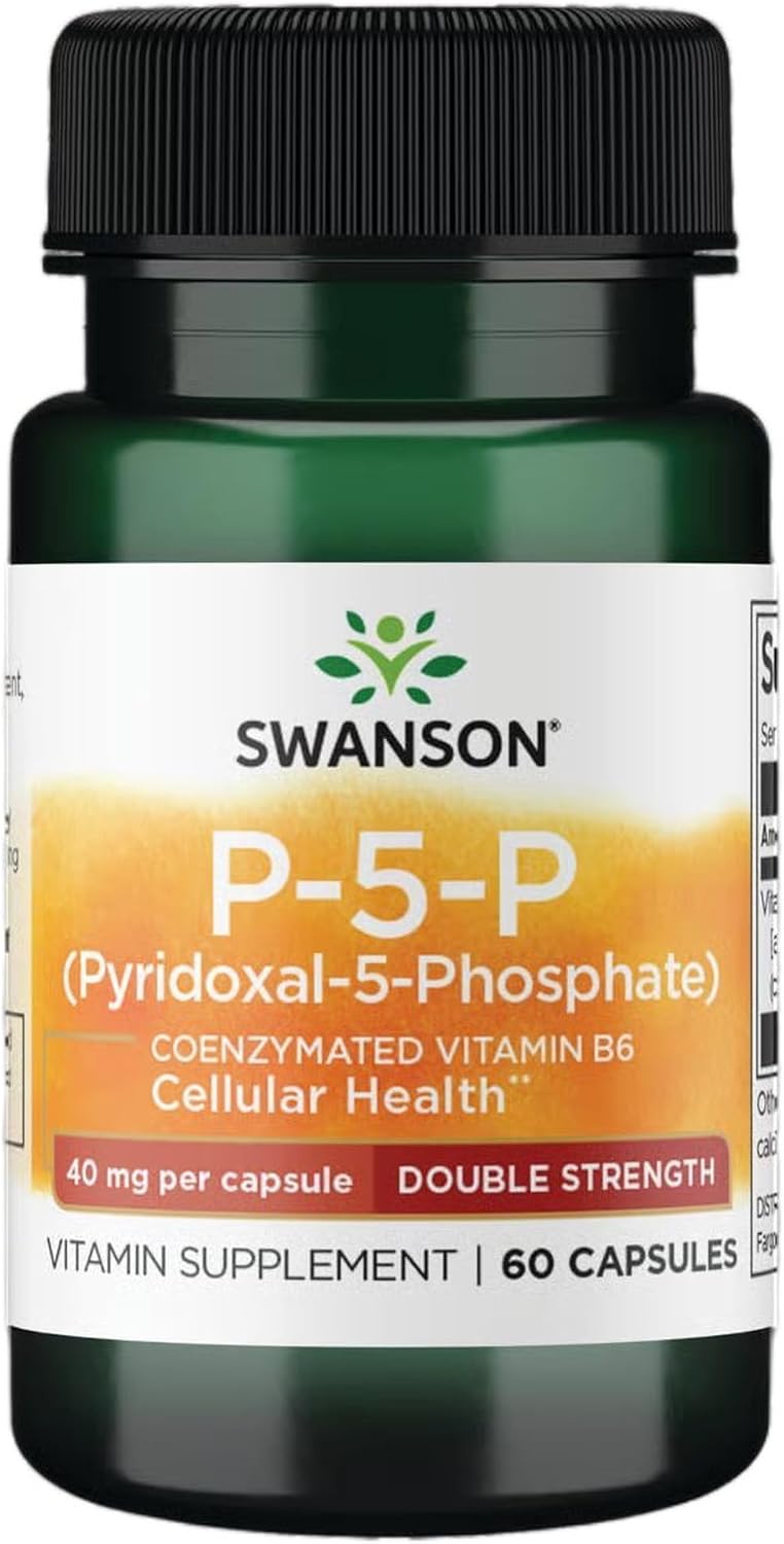 Swanson P-5-P (Piridoxal-5-Fosfato) Vitamina B6 Coenzimada 40 mg, 60 Cápsulas