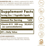 Solgar Vitamina B12 500 mcg - 100 Cápsulas