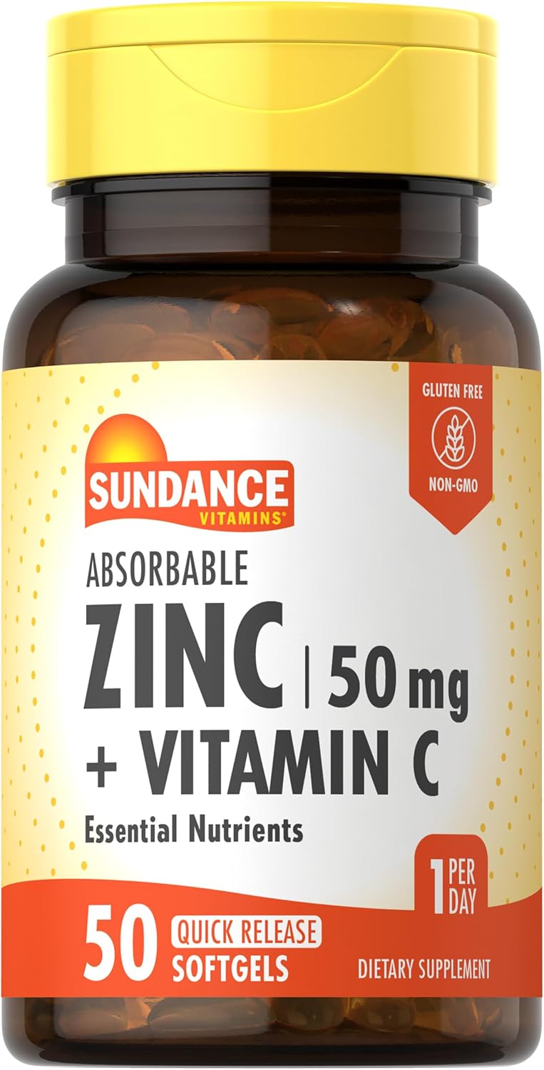 Sundance Zinc con Vitamina C - 50 mg - 50 Cápsulas