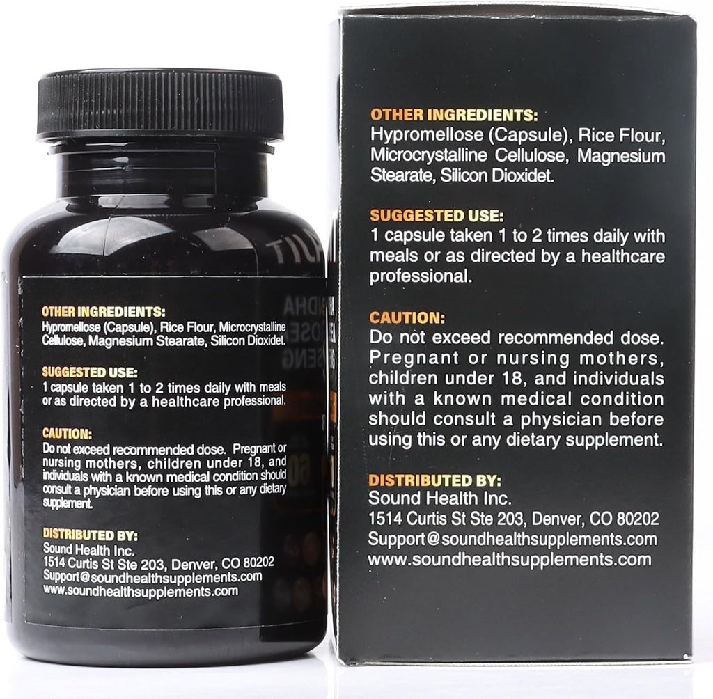 SoundHealth Shilajit Cápsulas - 60 Cápsulas, Suplemento Multivitamínico y Mineral, Sin Gluten, No GMO