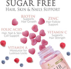 Gominolas de Biotina 5000 mcg Sin Azúcar - Apoyo Nutricional para Cabello, Piel y Uñas - 120 Gominolas Vegetarianas