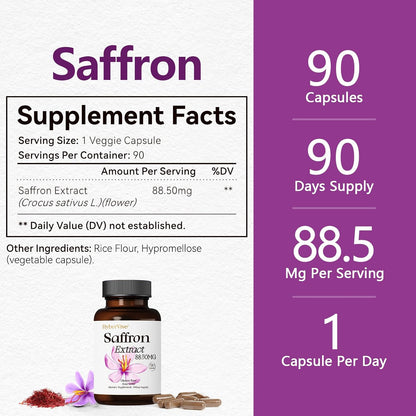HyberVive Saffron Extract 88.5 mg - 90 – Bienestar digestivo: Tradicionalmente, el azafrán se ha utilizado para – Image 5