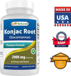 Best Naturals Raíz de Konjac 2000mg, 180 Cápsulas