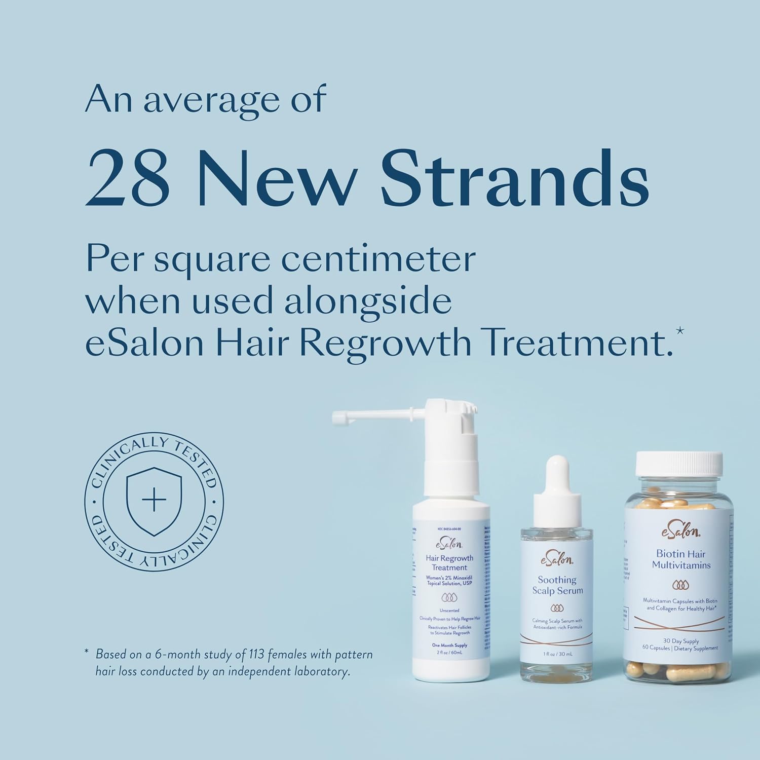 eSalon Multivitaminas para el Cabello con Biotina y Colágeno, 2500mcg, 60 Cápsulas, 30 Días, Libre de Alérgenos