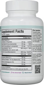 Stress B Complex – B Vitamin Complex with Methylated B12, B6, Folate, and Biotin – 60 Capsules