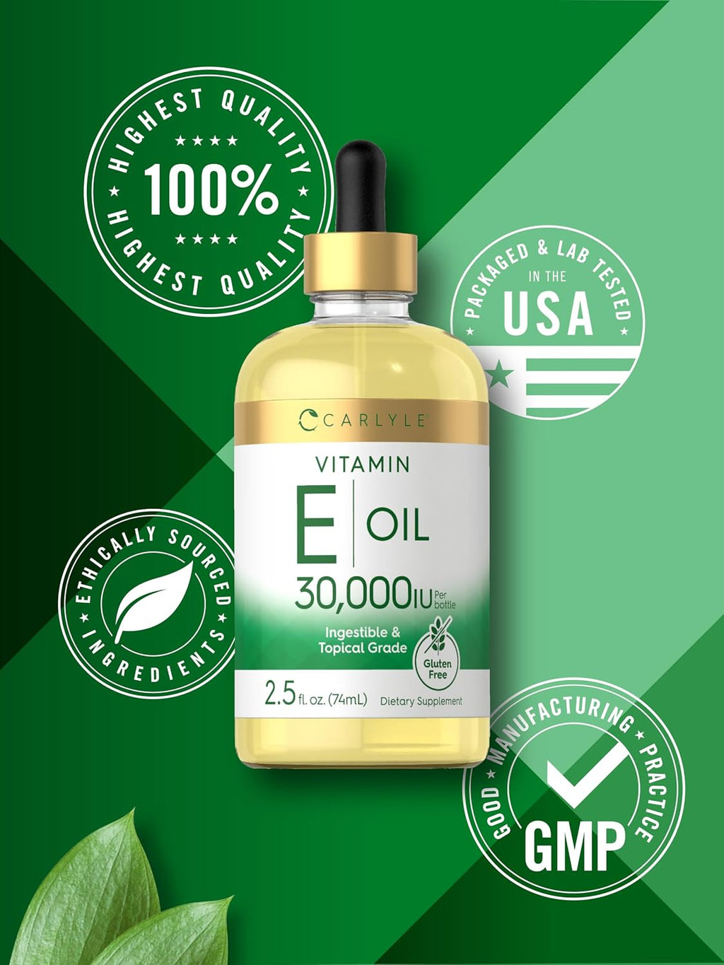 Carlyle Aceite de Vitamina E, 30.000 UI, 74 ml - Uso Oral y Tópico