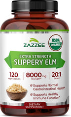 Zazzee Extracto de Corteza de Olmo Americano Orgánico 20:1 - 120 Cápsulas Veganas