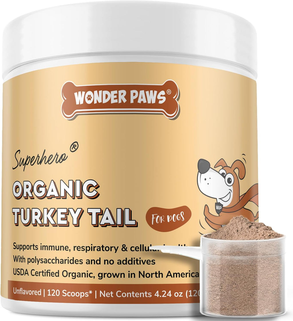 Wonder Paws Polvo de Cola de Pavo Orgánico para Perros – 60 g (2.12 oz)