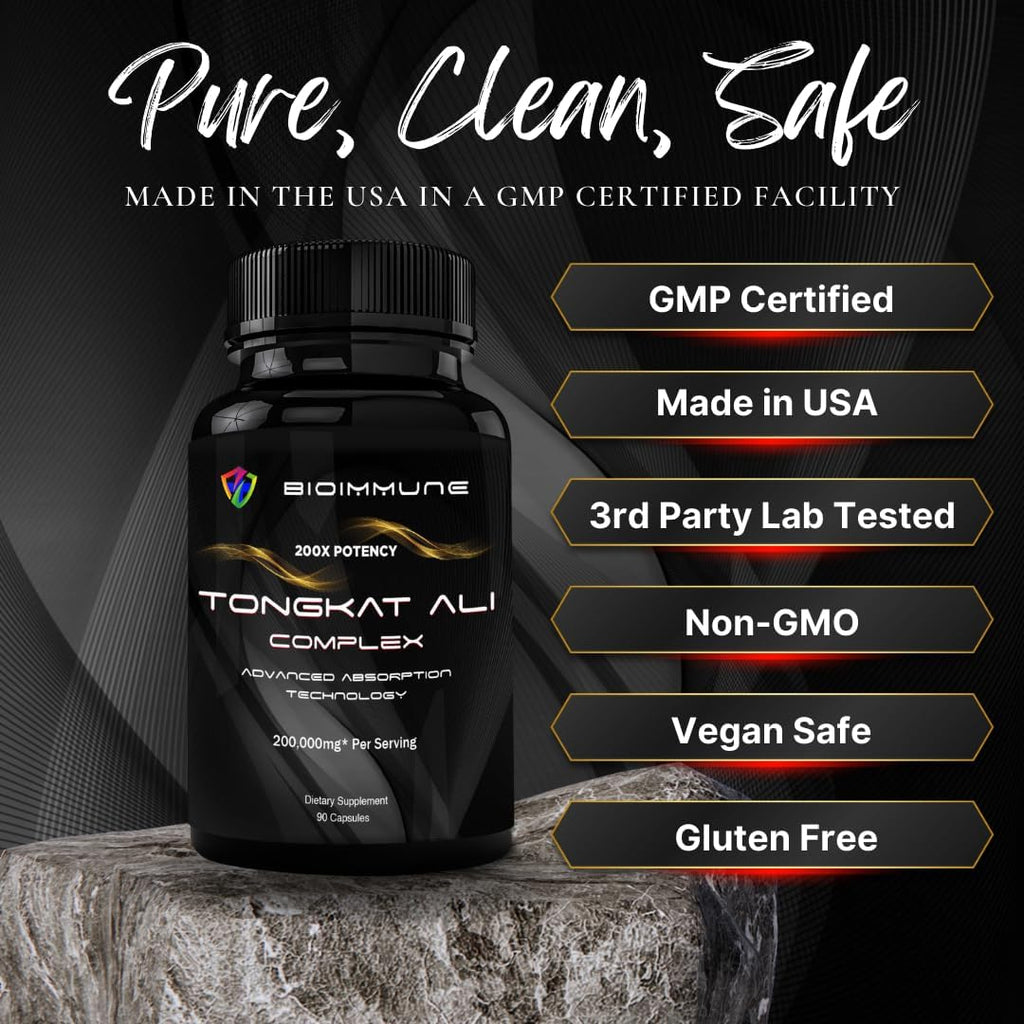 BioImmune Longjack Tongkat Ali Ultra Concentrado Extracto Purificado - 60 Cápsulas