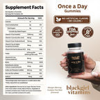 Black Girl Vitamins Once a Day - Multivitamínico en gominolas para mujeres - Vitaminas A, B, C, E y Zinc - Vegano, Sin Gluten - 30 Días (Fresa)