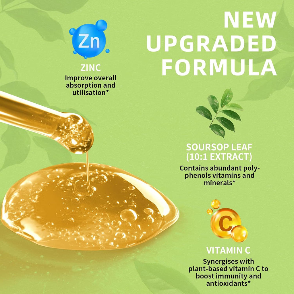 Lukaree Extracto Puro de Hojas de Guanábana (Graviola) para Inmunidad, Salud Digestiva y Energía Natural – Líquido de Bitters de Guanábana con Extracto en Frío – Vegano | Sin Gluten | 2 x 60 ml