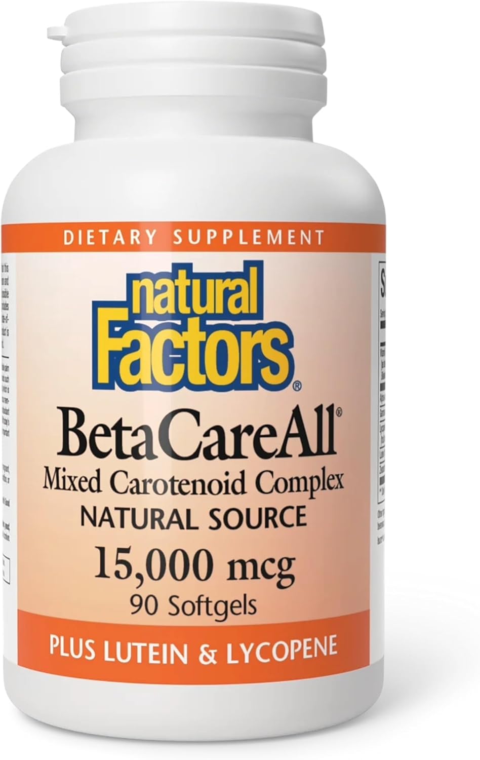 Natural Factors BetaCareAll 15.000 mcg - Suplemento de Carotenoides Mixtos - 90 Cápsulas Blandas