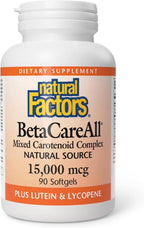 Natural Factors BetaCareAll 15.000 mcg - Suplemento de Carotenoides Mixtos - 90 Cápsulas Blandas