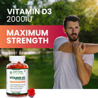 Zaytun Halal Vitamina D3 2000 UI Gomitas, Apoya la Salud Ósea e Inmune, 90 Gomitas Sabor Fruta Natural