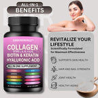 Darkingwings Multi Collagen Pills - Complejo de Colágeno con Biotina, Keratina y Ácido Hialurónico