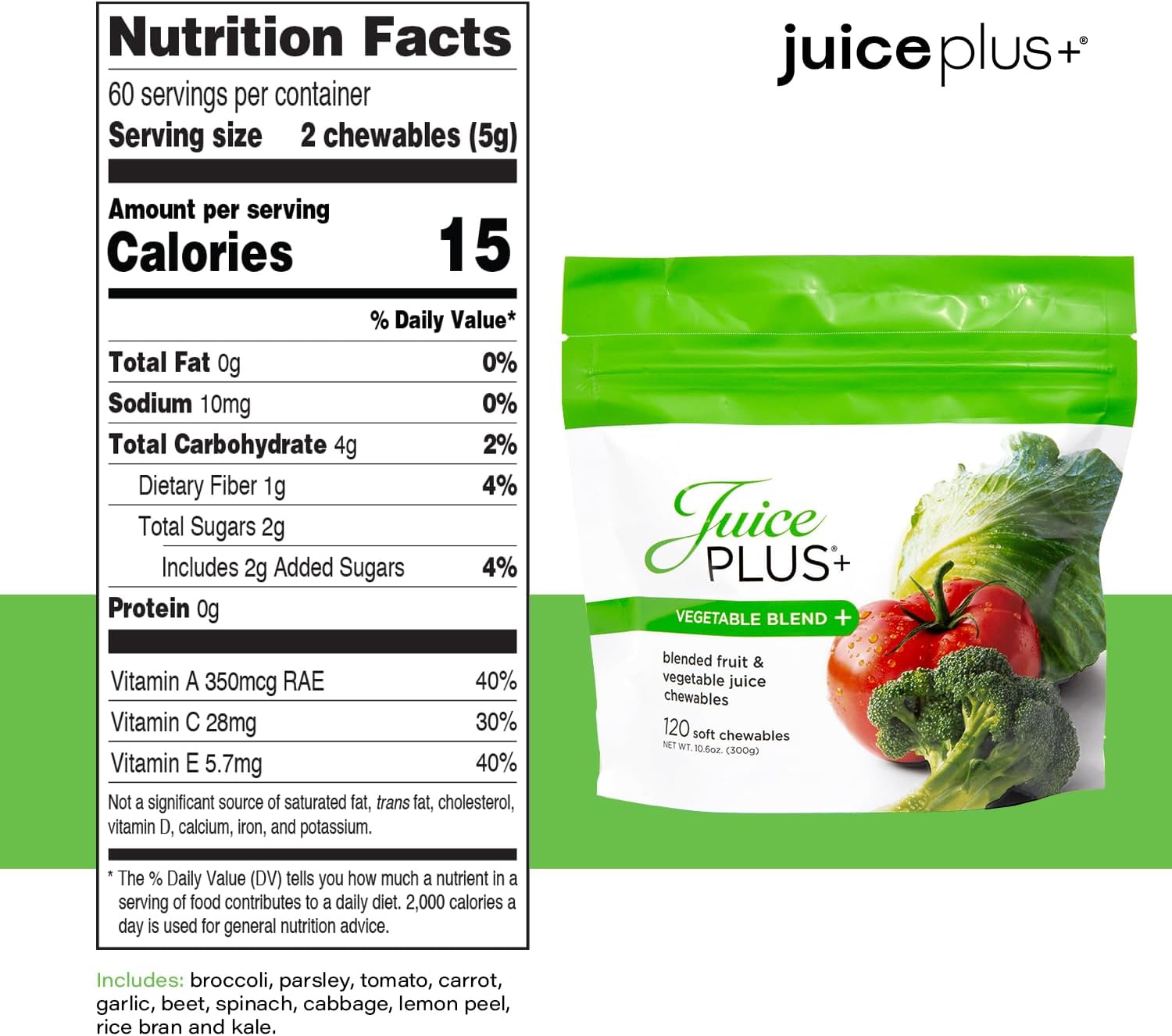 JuicePlus+ Fruit & Vegetable Blend Soft Chews - Gomitas Veganas de Frutas y Verduras para Adultos y Niños - Pack 4 Meses (4 paquetes)