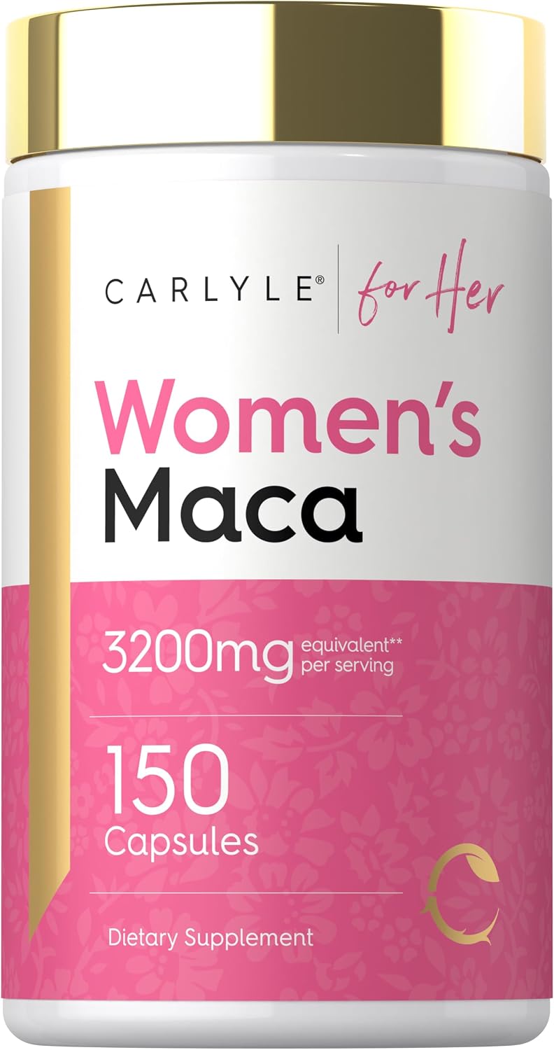 Carlyle Cápsulas de Raíz de Maca para Mujeres - 150 Cápsulas, Suplemento No OGM y Sin Gluten