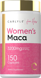 Carlyle Cápsulas de Raíz de Maca para Mujeres - 150 Cápsulas, Suplemento No OGM y Sin Gluten