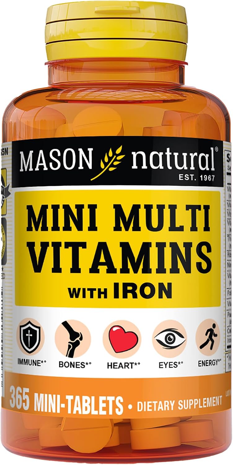 MASON NATURAL Mini Multivitamin with Iron, Gluten-Free, 100-Day Supply