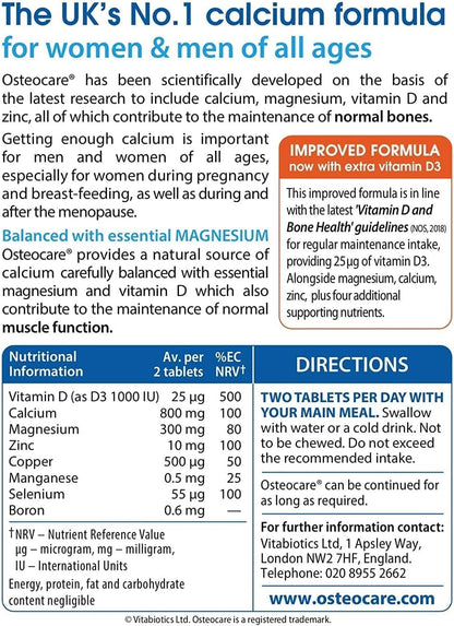 Vitabiotics Osteocare Calcio 800mg con – Absorción eficiente: La vitamina D3 mejora la absorción del calcio, – Image 4