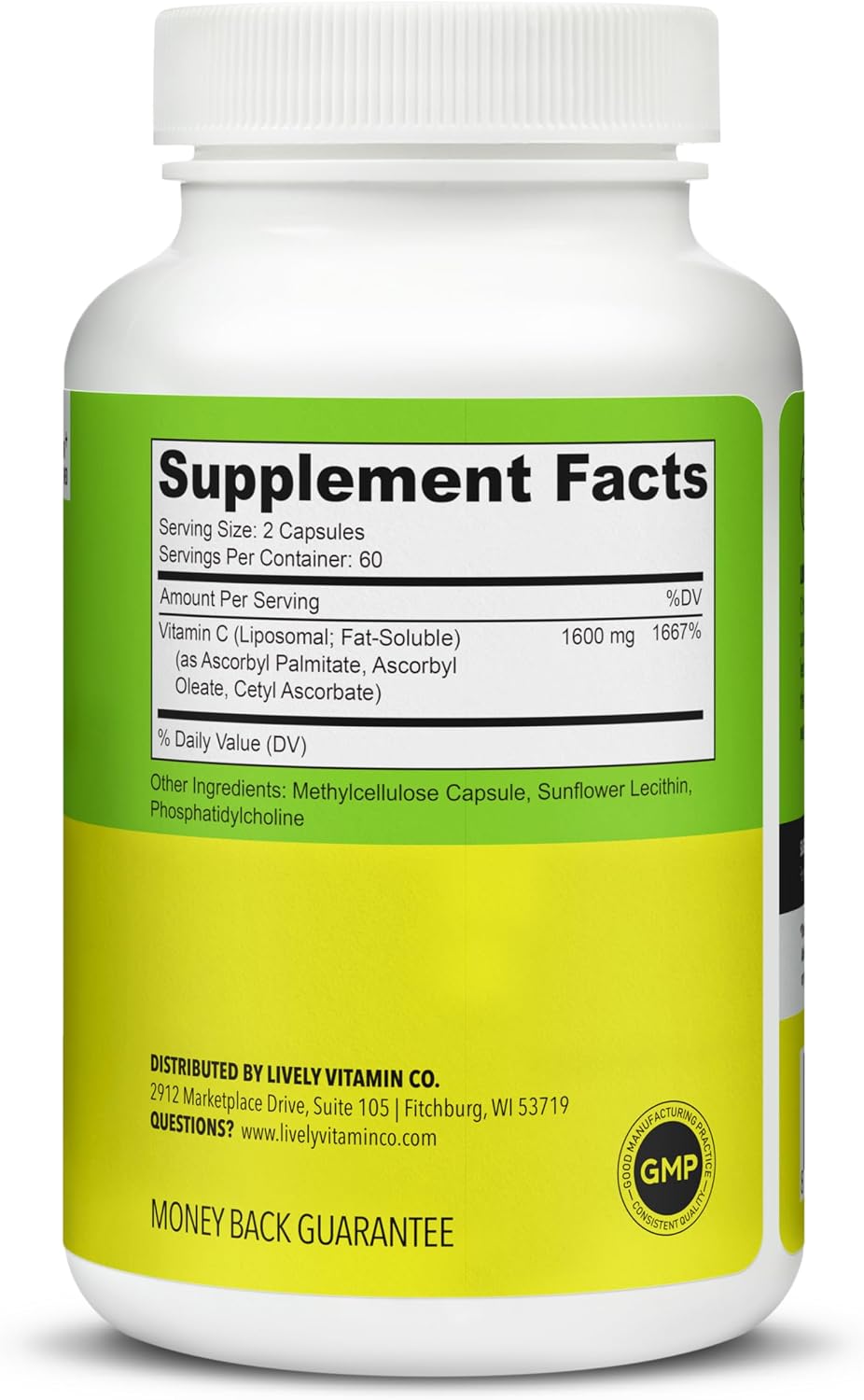 LIVELY VITAMIN CO. Citrus Kick - Vitamina C Liposomal - 120 Cápsulas
