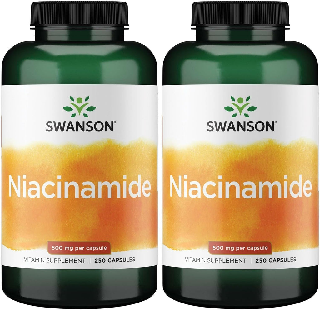 Swanson Niacinamida 500 mg 250 Cápsulas (Pack de 2)