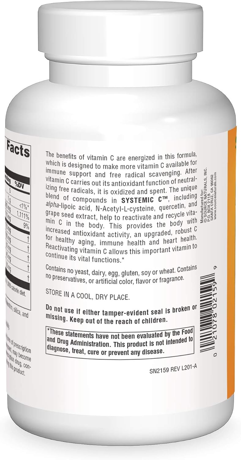 Source Naturals Systemic C 500 mg - 240 Cápsulas