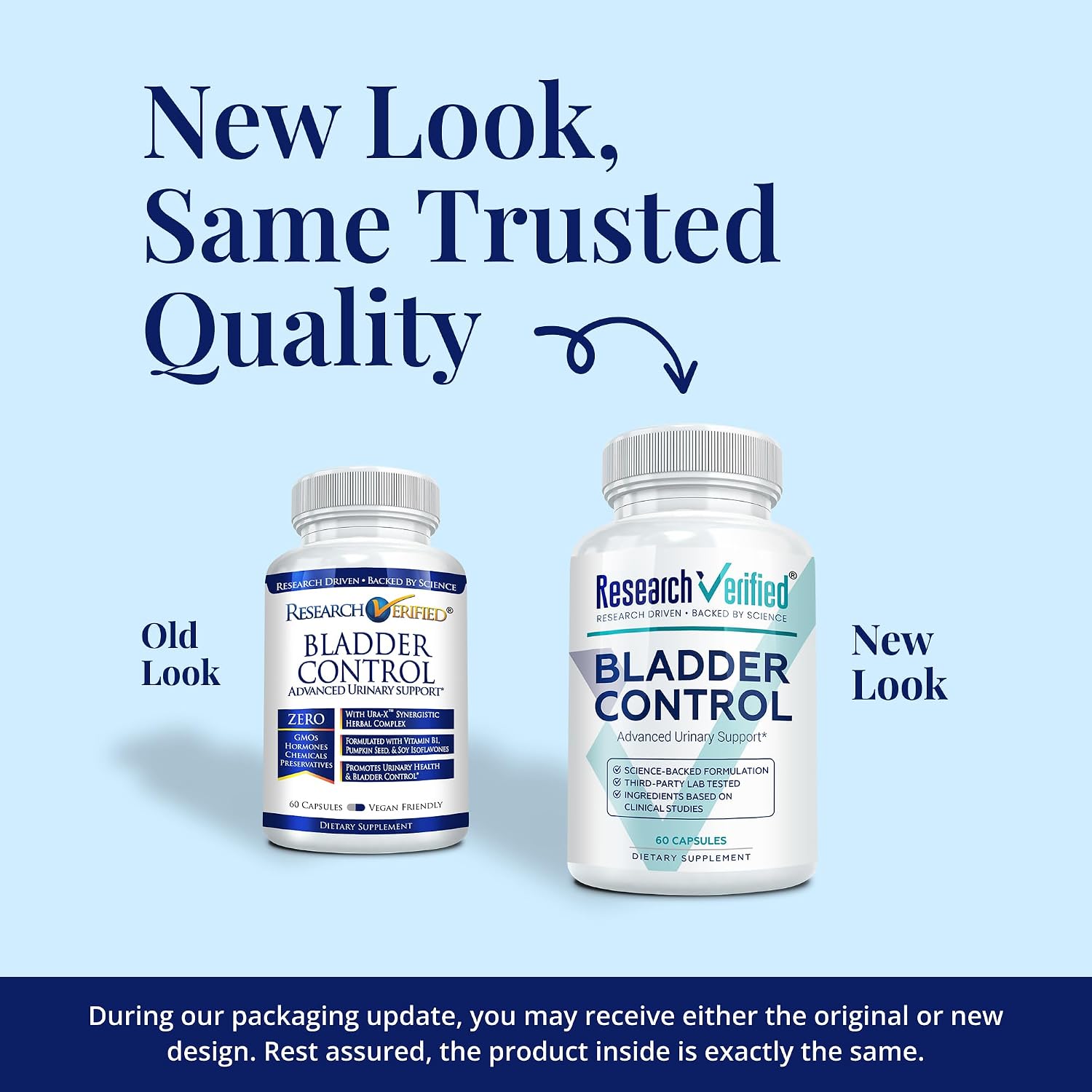 Research Verified Bladder Control - Control de Vejiga para Mujeres 50+ - Semilla de Calabaza, Isoflavonas de Soja, Tiamina - 60 Cápsulas Veganas - Pack de 3