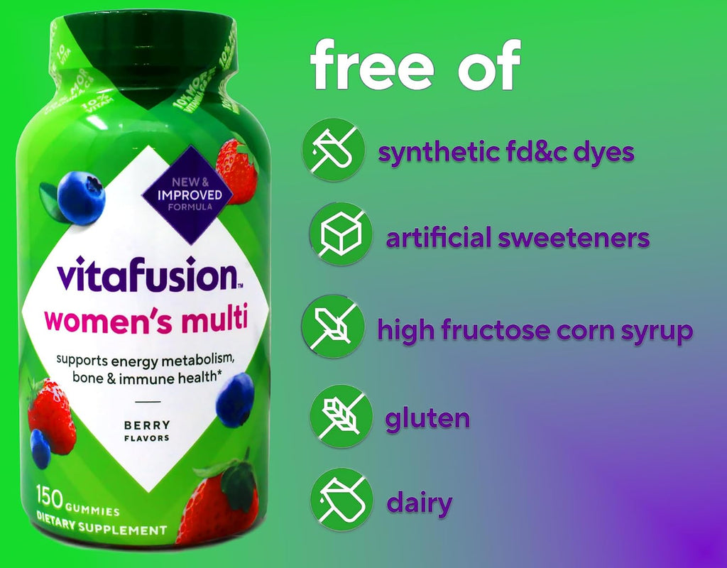 Vitafusion Women's Daily Multivitamin Natural Berry Flavor, 150 Gummies