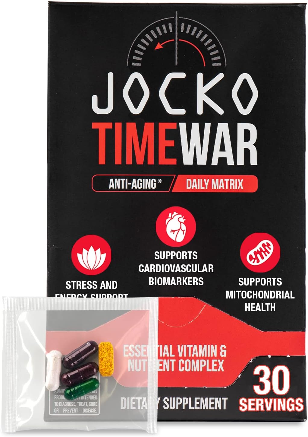 Jocko Fuel TIME WAR - Multivitamínico con NAD y Adaptógenos (30 días)
