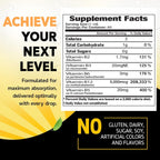 Gotas Líquidas de Vitamina B12 - 5000 mcg Metilcobalamina, Complejo B (B2, B3, B6), Vegano, Sin Gluten, Sabor Frambuesa, 2 fl oz (59 ml)