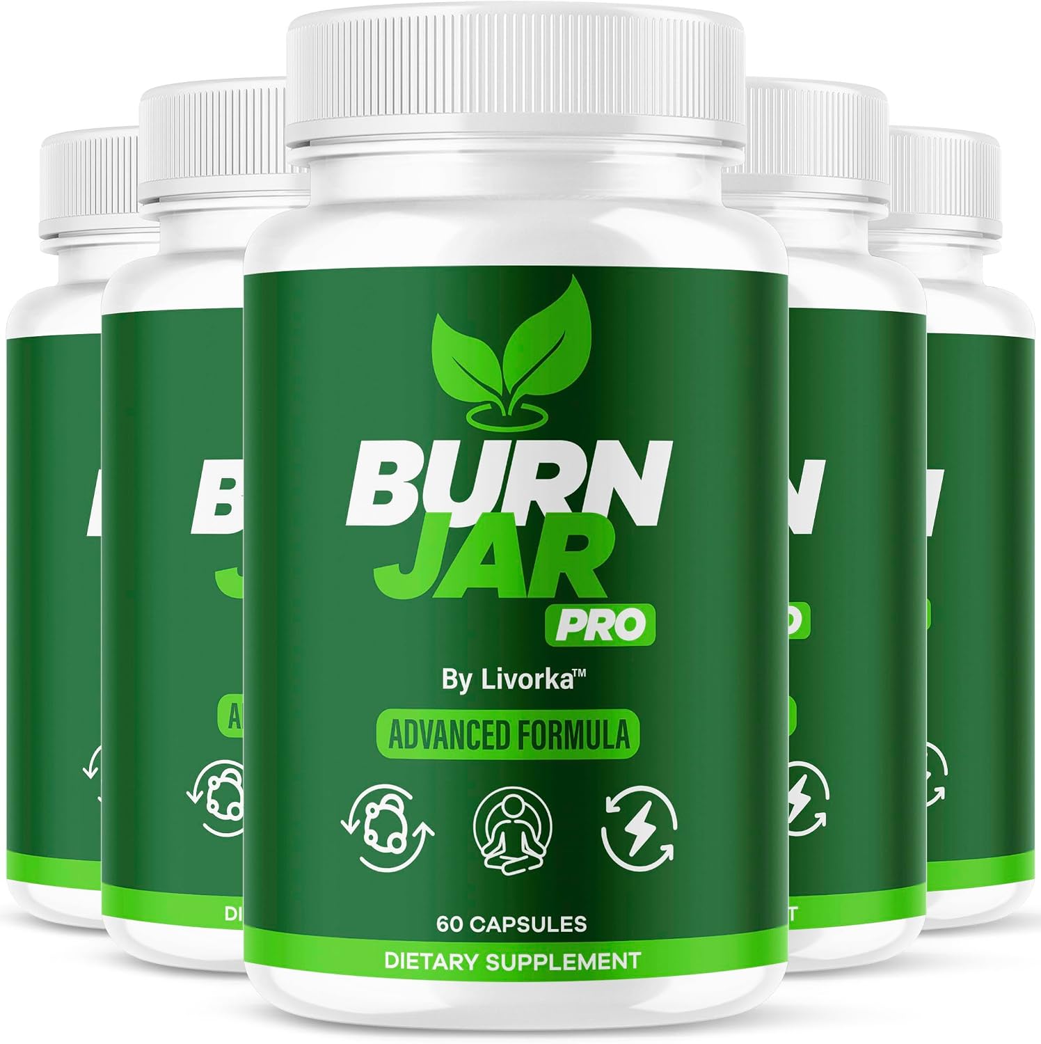 (5 Paquetes) Burn Jar Pro - Cápsulas de Sal Rosa BurnJar Pro, Fórmula Avanzada, 300 Cápsulas para 5 Meses