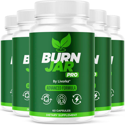(5 Paquetes) Burn Jar Pro - Cápsulas de Sal Rosa BurnJar Pro, Fórmula Avanzada, 300 Cápsulas para 5 Meses