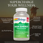 SOLARAY Once Daily High Energy Multivitamin para Mujeres y Hombres – con Vitamina C, Vitamina D y Base de Alimentos Integrales y Hierbas – 200 Cápsulas Veganas