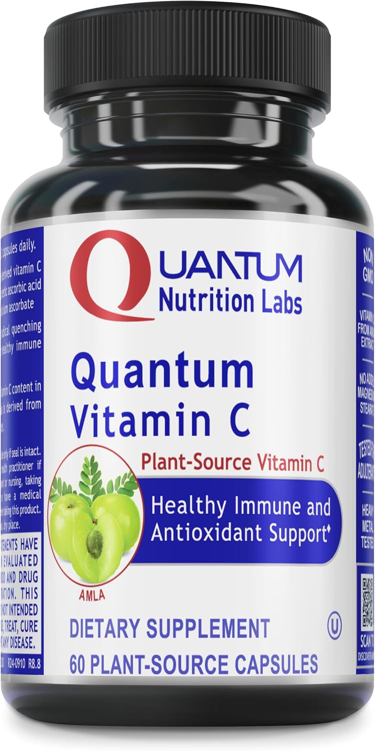 Quantum Vitamin C - Vitamina C Orgánica Natural con Bioflavonoides - 60 Cápsulas Veganas