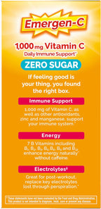 Emergen-C Zero Sugar Vitamina C 1000 mg - Sabor Frambuesa Limón - 36 Sobres