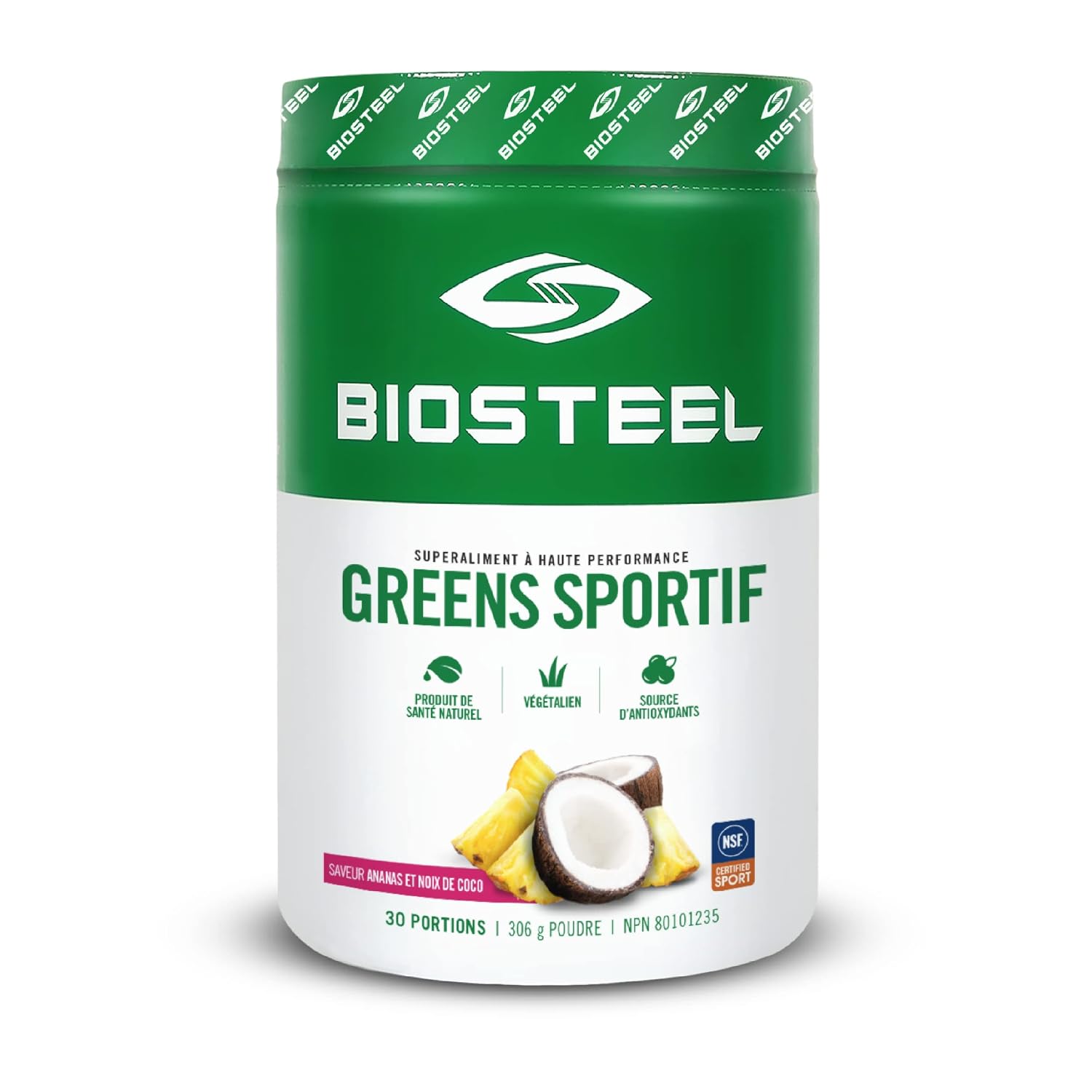 BIOSTEEL Sport Greens Powder - Superalimento en Polvo - Piña Coco - 30 Servicios