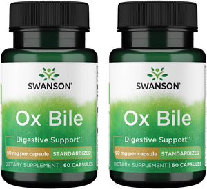 Swanson Bilis de Buey Estandarizada 90 mg, 60 Cápsulas (2 Paquetes) – Image 1