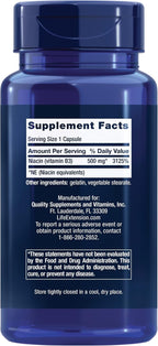 Life Extension Vitamina B3 Niacin, 100 Capsules