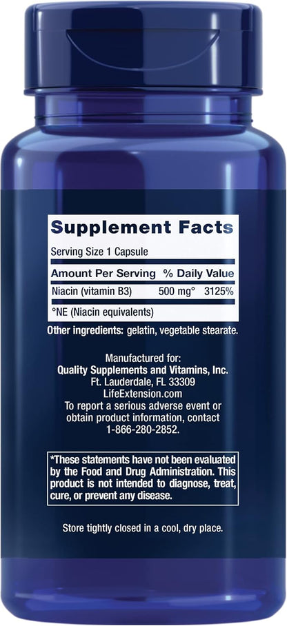 Life Extension Vitamina B3 Niacina, 100 – Apoyar un metabolismo saludable, ya que el organismo utiliza la niacina – Image 2