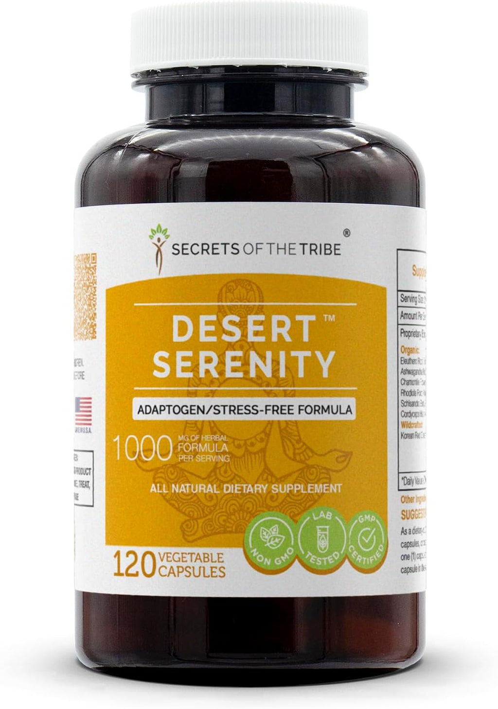 Secrets of the Tribe Desert Serenity - Fórmula Adaptógena, Suplemento Herbal, 120 Cápsulas