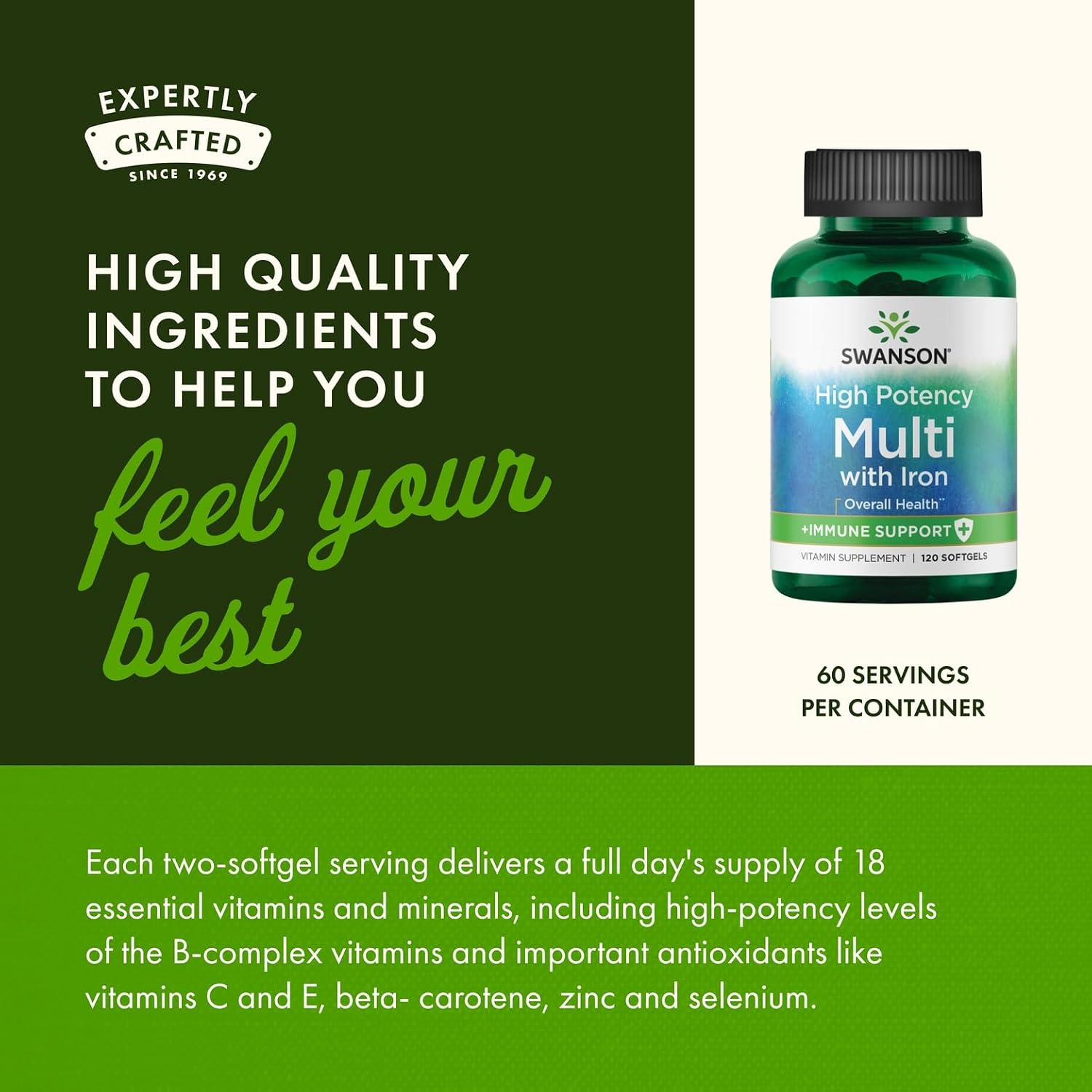 Swanson Multi High Potency - Complete Multivitamin 120 Softgels