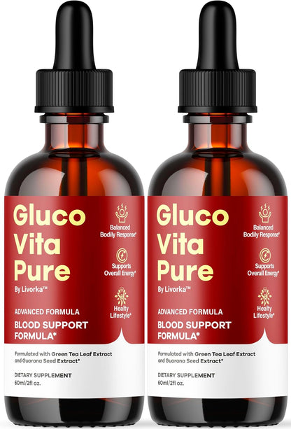 Glucovita Pure - Gotas Líquidas Naturales, 2 Botellas (2 Meses) – Image 1