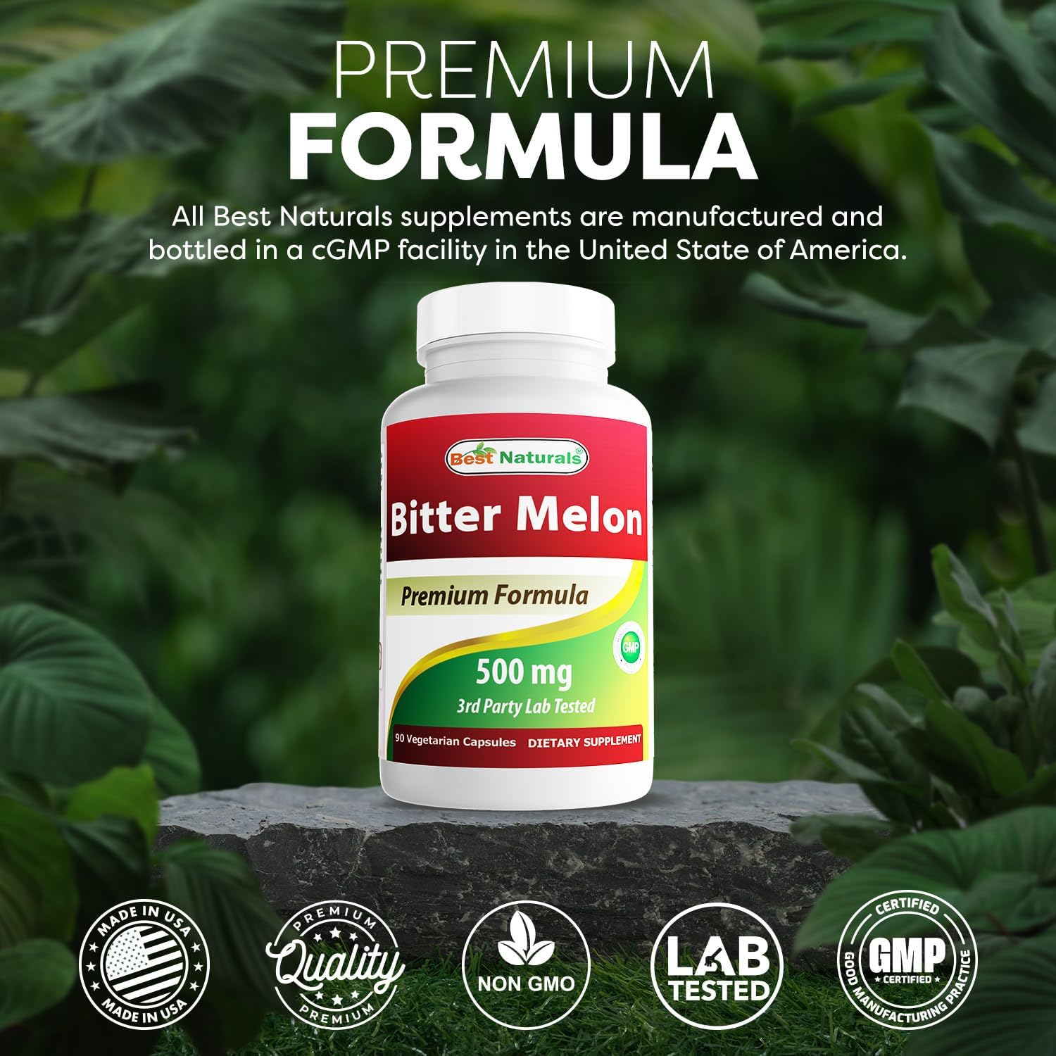 Best Naturals Bitter Melon 500 mg - 270 Cápsulas Veganas (Pack de 3 x 90)